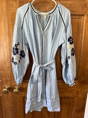 Chelsea & Violet Light Blue Dress with Embroidery